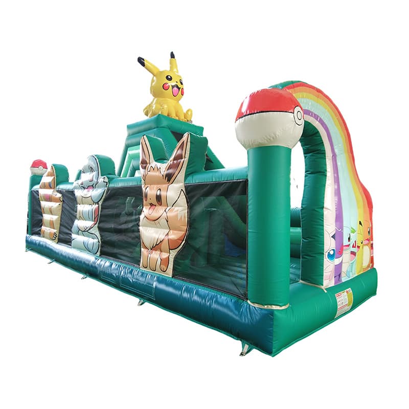 Giant Pikachu Inflatable Obstacle Course for Commercial Use